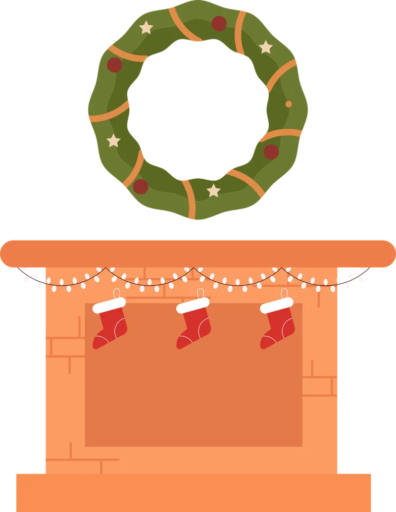 Christmas Fireplace Merry Stickdatei – Weihnachten