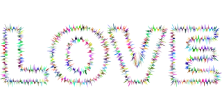 Waveform Love Typography Stickdatei