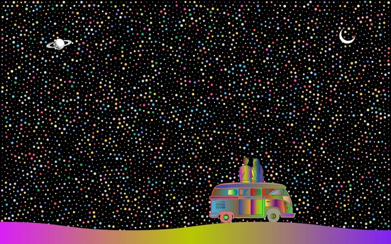 Couple Stars Sky Stickdatei – Herzen & Liebe