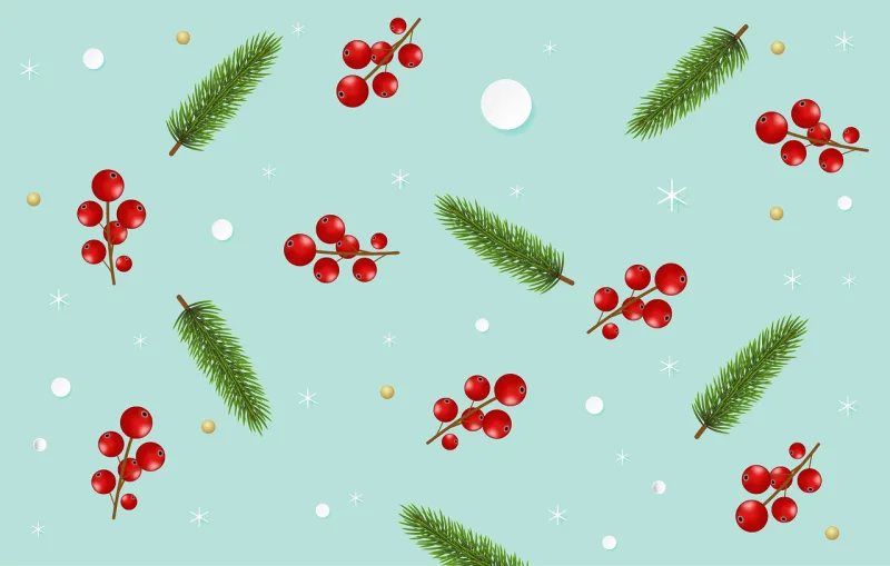 Snow Nature Berries Stickdatei – Weihnachten
