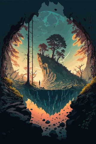 Crater Landscape Mountain Stickdatei – Natur