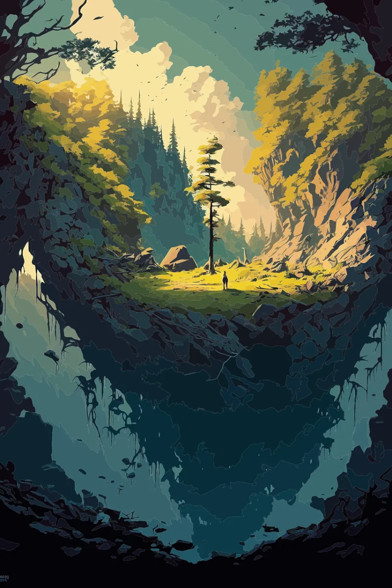 Crater Panorama Beautiful wallpaper Stickdatei – Natur