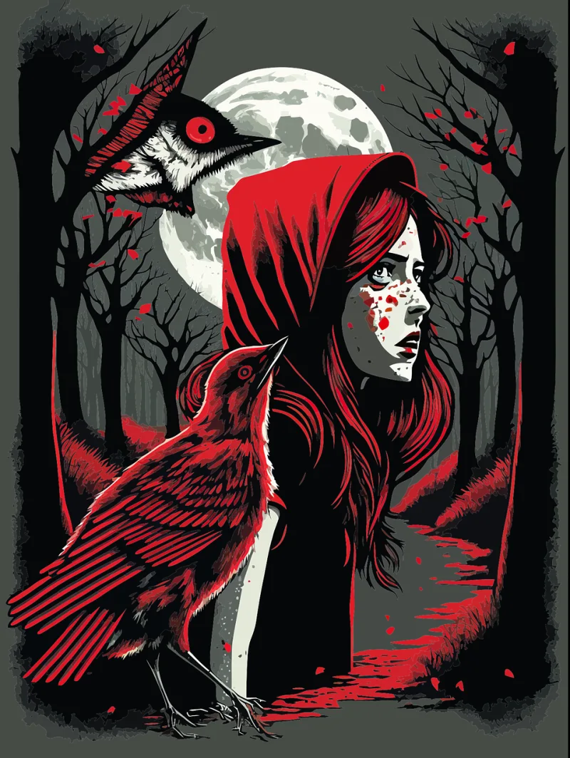 Little red riding hood Wolf Girl Stickdatei – Natur