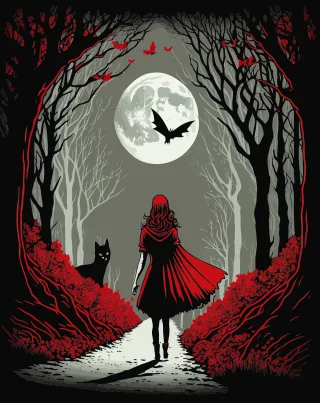 Ai generated Nature Little red riding hood Stickdatei