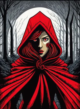 Little red riding hood Wolf Girl Stickdatei