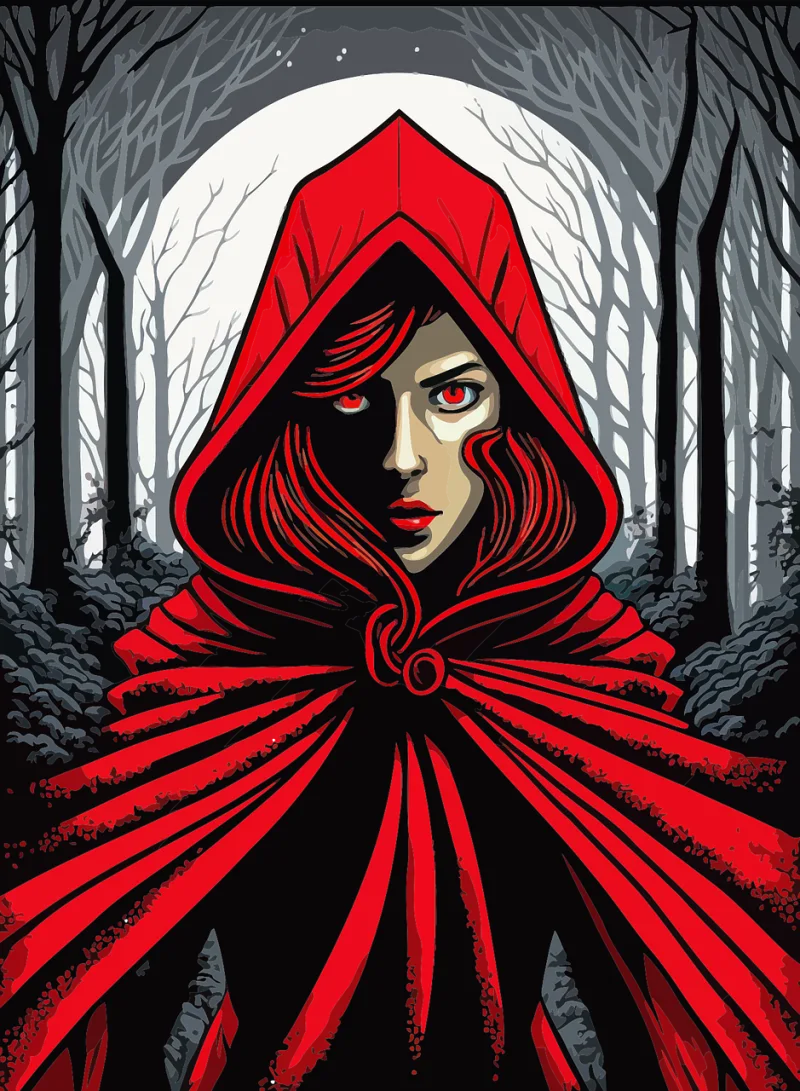 Little red riding hood Wolf Girl Stickdatei – Natur