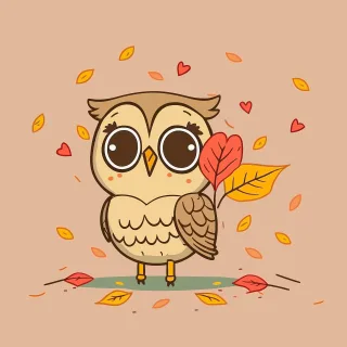 Owl Little owlet Fall Stickdatei – Tiere