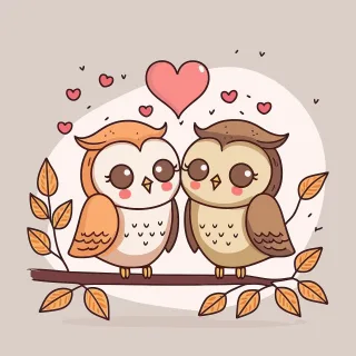 Owl Love Fall Stickdatei – Tiere