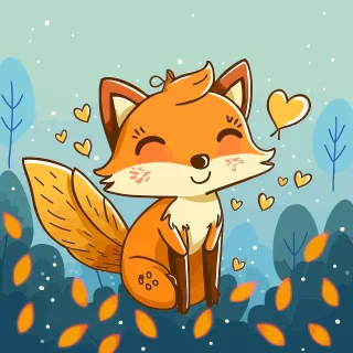 Fox Little fox Love Stickdatei