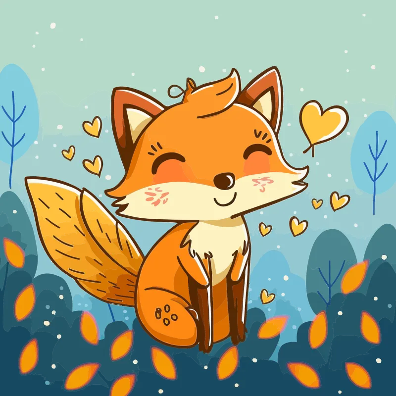Fox Little fox Love Stickdatei – Tiere