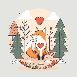 Fox Little fox Love Stickdatei