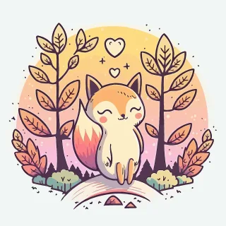 Fox Little fox Love Stickdatei – Tiere