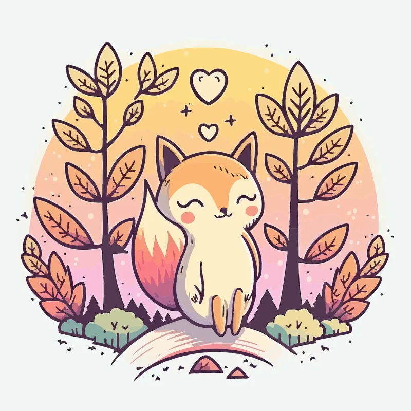 Fox Little fox Love Stickdatei – Tiere