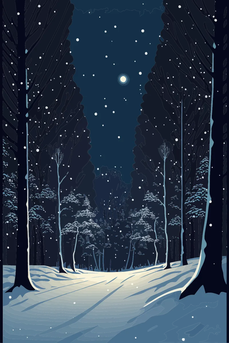 Snow Christmas Starry night Stickdatei – Weihnachten