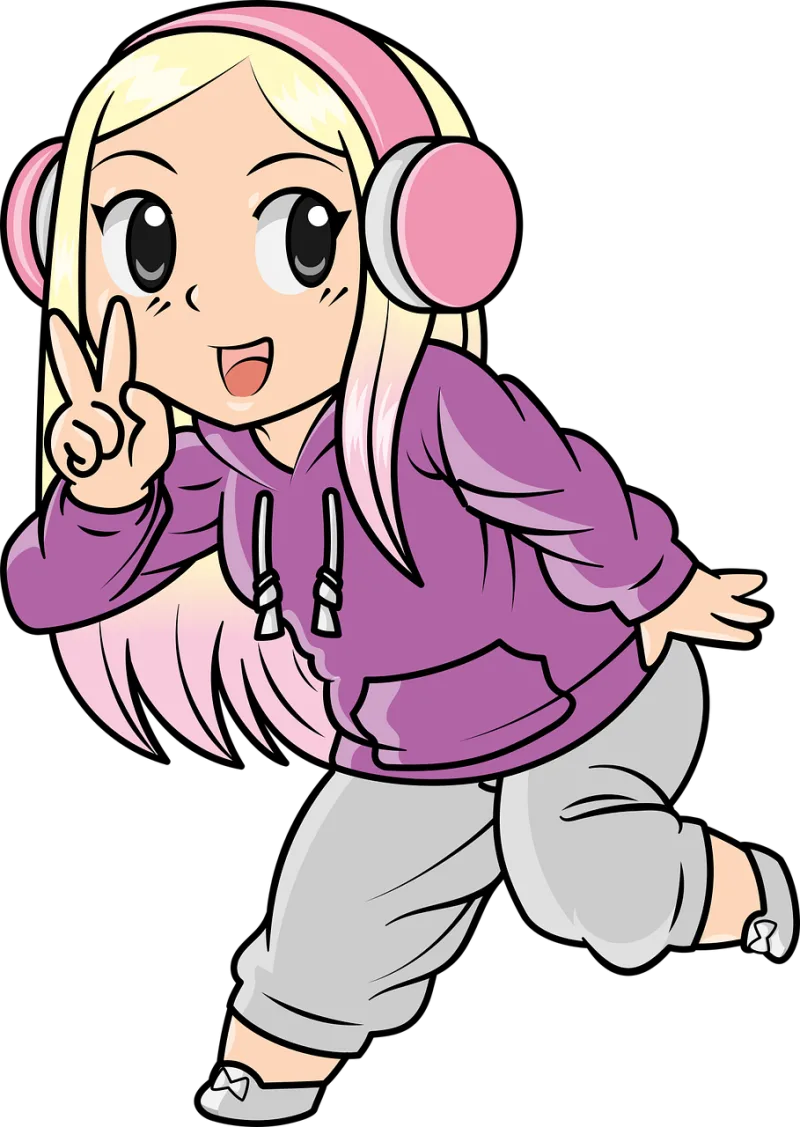 Woman Blonde Gamer Stickdatei – Musik