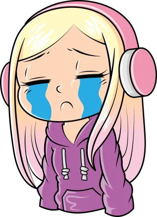 Crying Woman Gamer Stickdatei