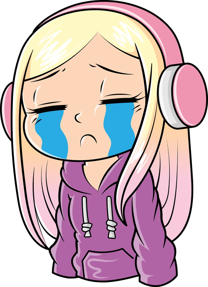Crying Woman Gamer Stickdatei – Musik