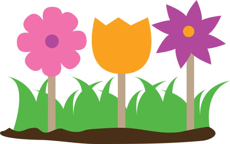 Flowers Garden Grass Stickdatei – Blumen