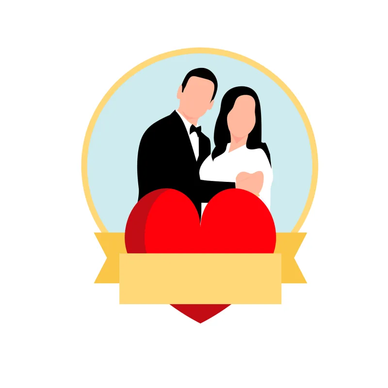 Wedding Married Couple Stickdatei – Herzen & Liebe