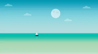 Ocean Sunset Sailboat Stickdatei – Fahrzeuge