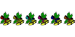 Bells Bluebells with holly Christmas bells Stickdatei