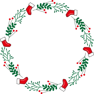 Wreath Christmas Boots Stickdatei
