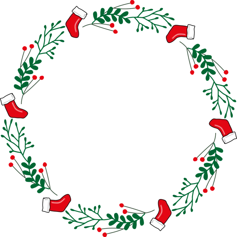 Wreath Christmas Boots Stickdatei – Weihnachten
