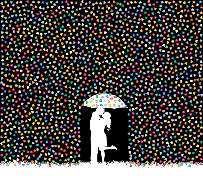Couple Love Silhouette Stickdatei – Herzen & Liebe