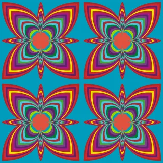 Geometric Beautiful flowers Flower wallpaper Stickdatei – Blumen
