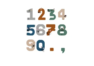 Cat Number Animal Stickdatei