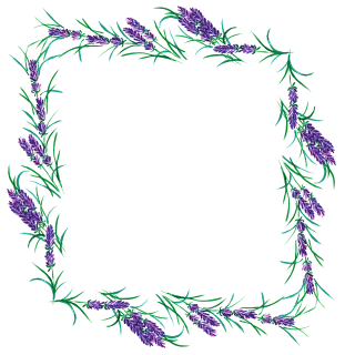 Floral frame Lavender Watercolor Stickdatei