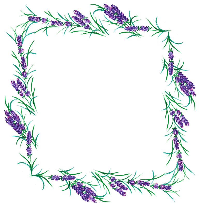Floral frame Lavender Watercolor Stickdatei – Blumen