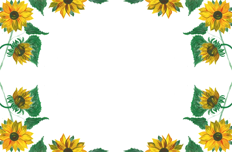 Sunflowers Yellow flowers Watercolor Stickdatei – Blumen