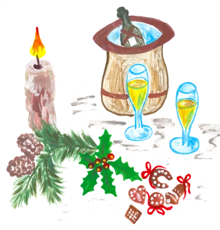 New year Celebration Watercolor Stickdatei