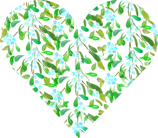 Heart Christmas Mistletoe Stickdatei