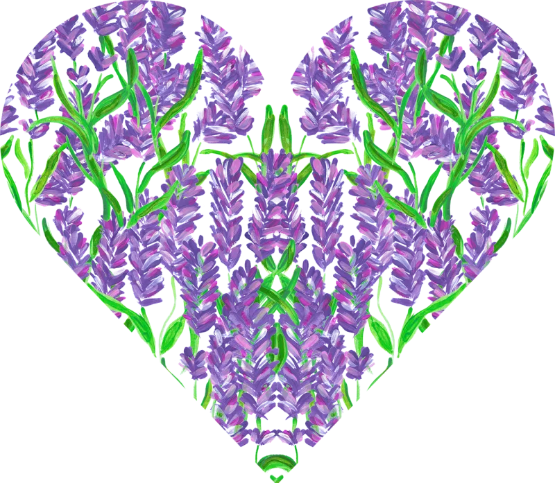 Heart Love Lavender Stickdatei – Blumen