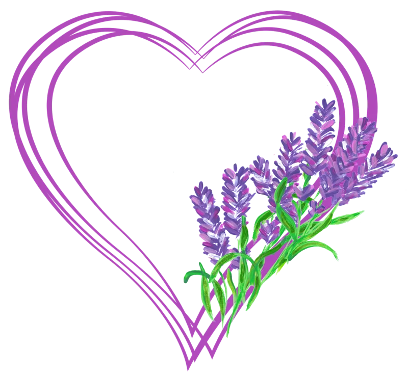 Heart Love Lavender Stickdatei – Blumen