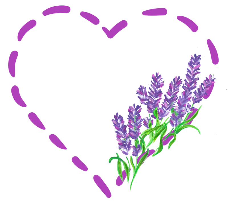 Heart Love Lavender Stickdatei – Blumen