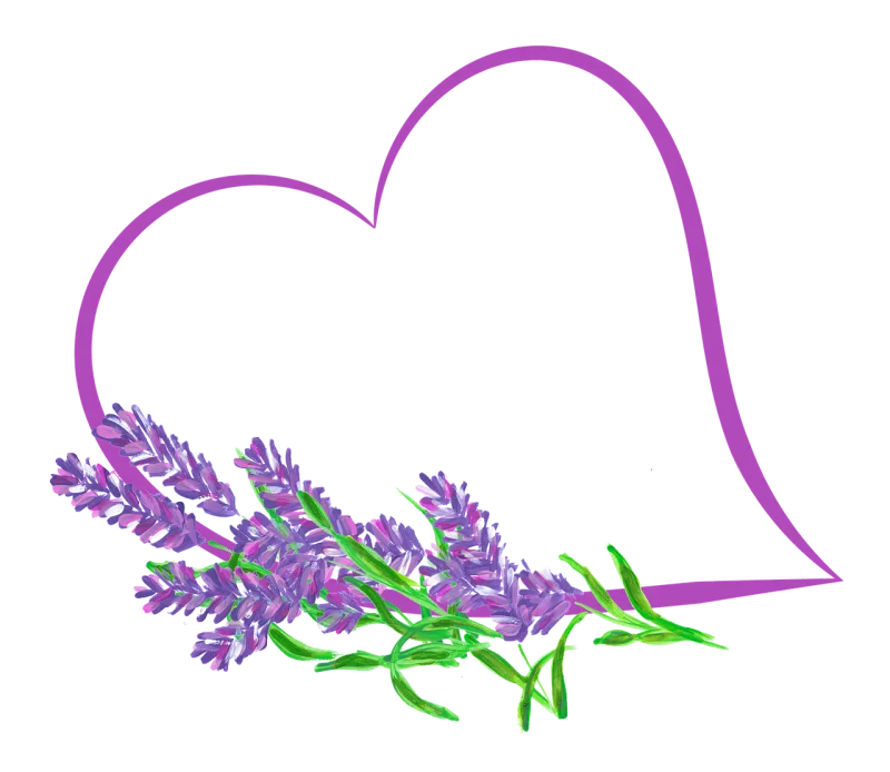 Heart Love Lavender Stickdatei – Blumen