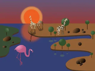 Giraffes Nature Water Stickdatei