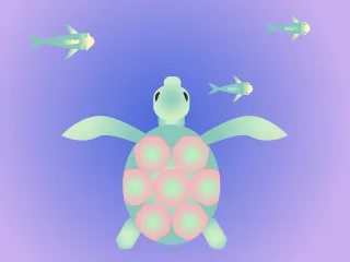 Turtle Fish Sea Stickdatei