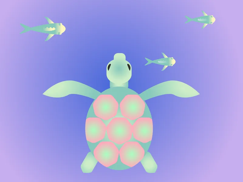 Turtle Fish Sea Stickdatei – Tiere