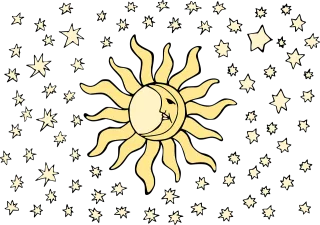 Sun Nature Night sky Stickdatei