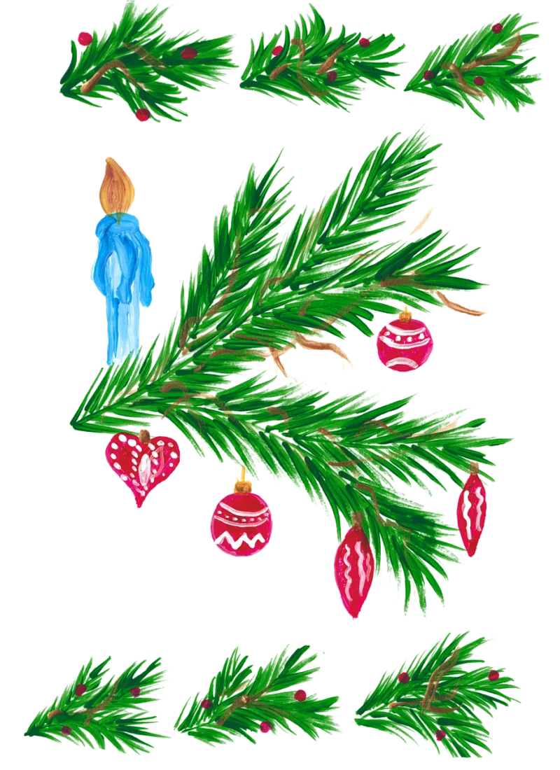 Christmas Ornament Candle Stickdatei – Weihnachten