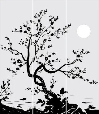 Moon Tree Leaves Stickdatei