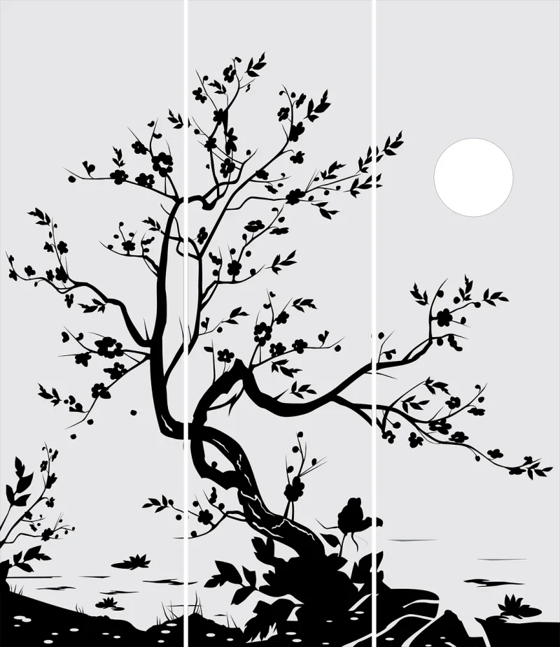 Moon Tree Leaves Stickdatei – Natur