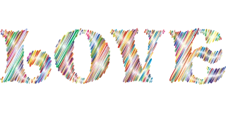 Love Scribble Typography Stickdatei