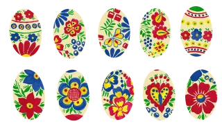Egg Easter egg Ornament Stickdatei