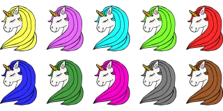 Unicorns Colorful Fairytale Stickdatei