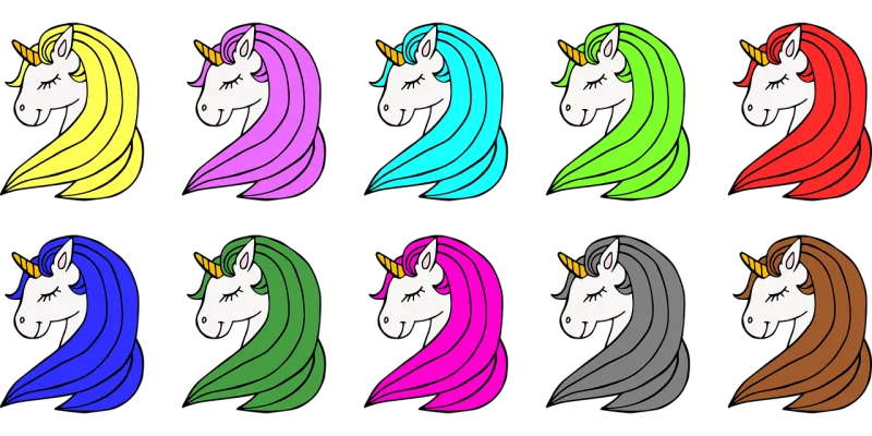 Unicorns Colorful Fairytale Stickdatei – Kinder